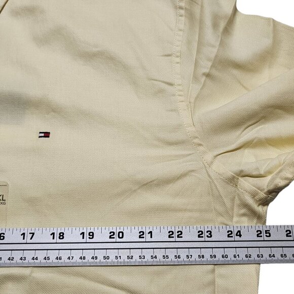 Tommy Hilfiger Men's Long Sleeve Dress Shirt Solid Yellow Size XXL - Picture 2 of 7